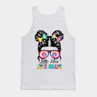 Little Miss Fifth Grade Messy Bun Girl Back To School Tank Top